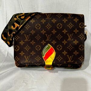 Louis Vuitton Monogram Cartouchiere professionally painted in camo